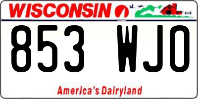 WI license plate 853WJO