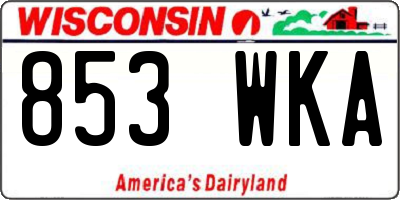 WI license plate 853WKA