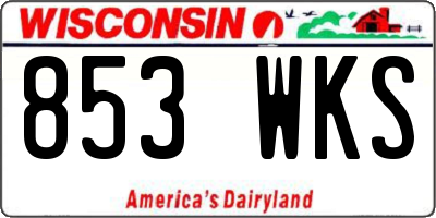 WI license plate 853WKS