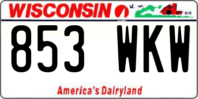 WI license plate 853WKW
