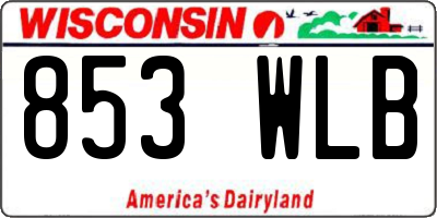 WI license plate 853WLB
