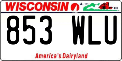 WI license plate 853WLU