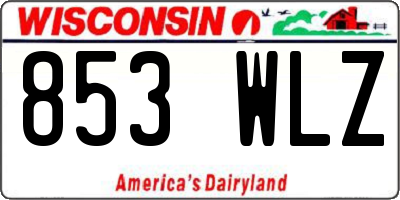 WI license plate 853WLZ