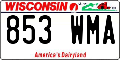 WI license plate 853WMA