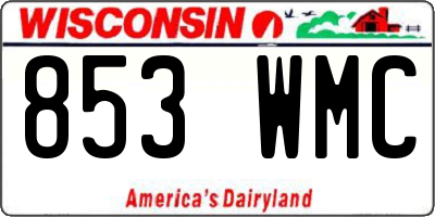 WI license plate 853WMC