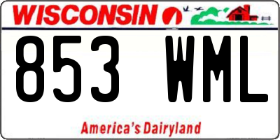 WI license plate 853WML