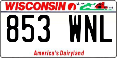 WI license plate 853WNL