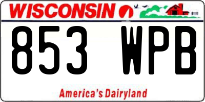 WI license plate 853WPB