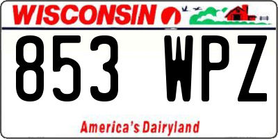 WI license plate 853WPZ