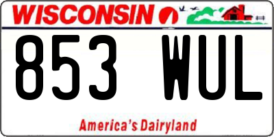 WI license plate 853WUL
