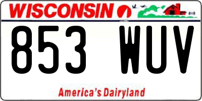 WI license plate 853WUV