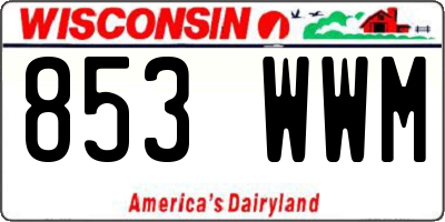 WI license plate 853WWM