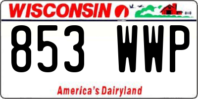 WI license plate 853WWP