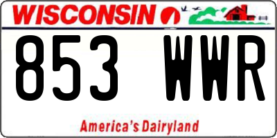 WI license plate 853WWR