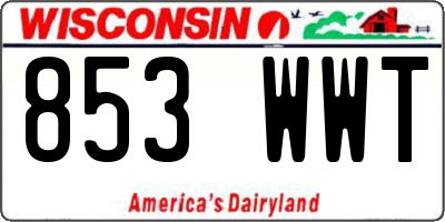 WI license plate 853WWT