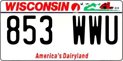 WI license plate 853WWU