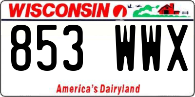 WI license plate 853WWX