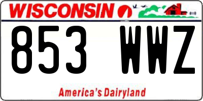 WI license plate 853WWZ