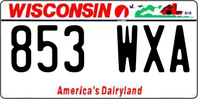 WI license plate 853WXA