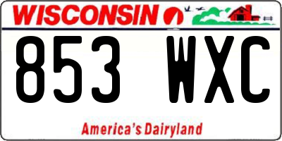 WI license plate 853WXC