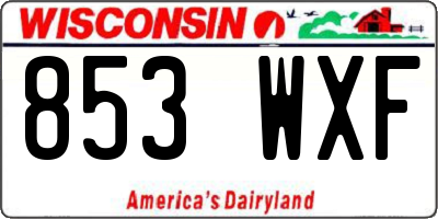 WI license plate 853WXF