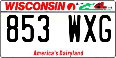 WI license plate 853WXG
