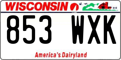 WI license plate 853WXK