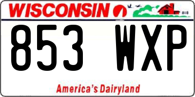 WI license plate 853WXP