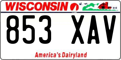 WI license plate 853XAV