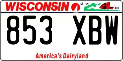 WI license plate 853XBW