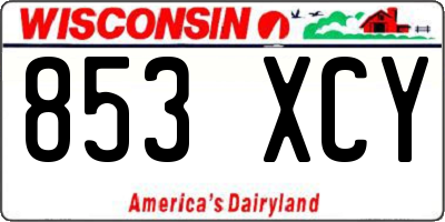 WI license plate 853XCY