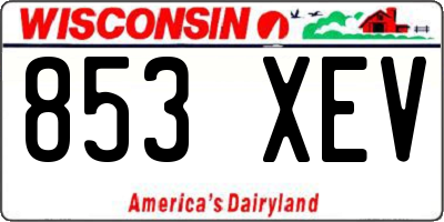 WI license plate 853XEV