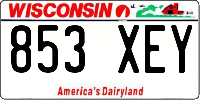 WI license plate 853XEY