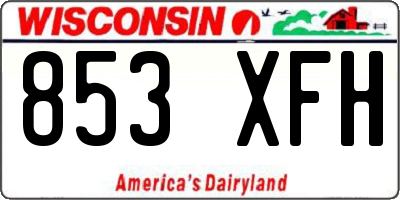 WI license plate 853XFH