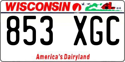 WI license plate 853XGC