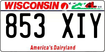 WI license plate 853XIY