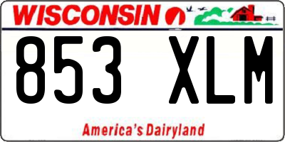 WI license plate 853XLM