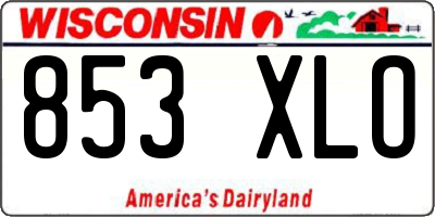 WI license plate 853XLO