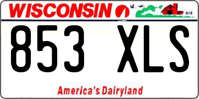 WI license plate 853XLS