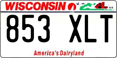 WI license plate 853XLT