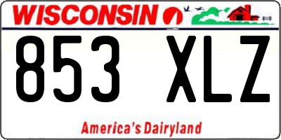 WI license plate 853XLZ