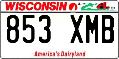 WI license plate 853XMB