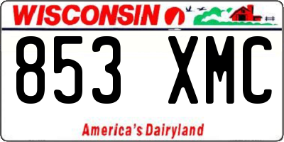 WI license plate 853XMC