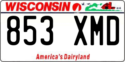 WI license plate 853XMD