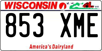 WI license plate 853XME