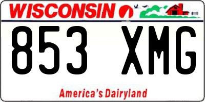 WI license plate 853XMG