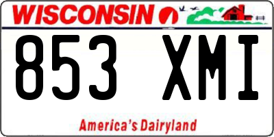 WI license plate 853XMI