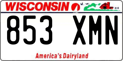 WI license plate 853XMN