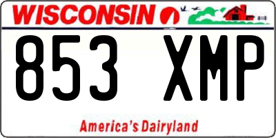 WI license plate 853XMP