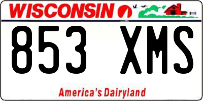 WI license plate 853XMS